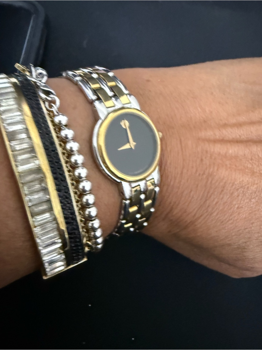 Movado Museum Classic Women’s Two Tone Watch Model 81 25 825C Runs VTG